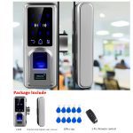 High Security Lock Sliding Glass Door Lock Keyless with Remote Control Office Entrance Glass Long Battery Life Span