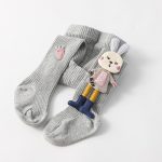 Collants mignons tricotés en coton avec motifs d'animaux pour petite fille,bas enfants, vêtements bébé, double aiguille, collection printemps-automne-hiver,