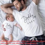 T-shirt amusant pour bébé et papa,vêtements assortis pour annonce de grossesse, look de famille en 2021,