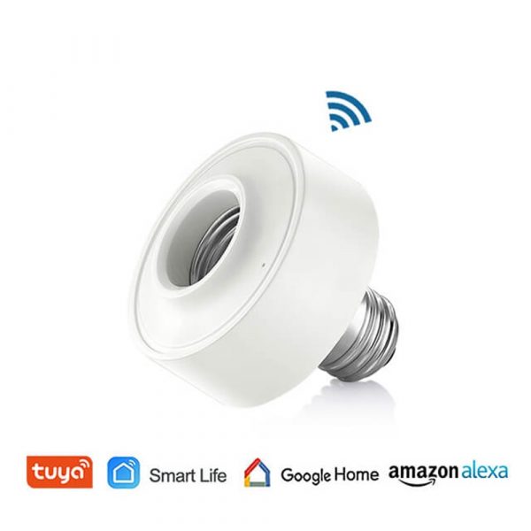 Tuya Smart WiFi Light Socket Lamp Holder for Led Bulb E27 E26 Google Home Echo Alexa Voice Control, Remote Control ON OFF