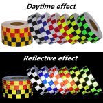 5cm*3m Car Safety Mark Warning Tape Reflective Strip Arrow Lattice Stickers For Bicycle Car Exterior Decoration Accessories