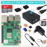 Raspberry Pi 4 modèle B, Kit Original avec boîtier ABS, carte SD de 32/64 go, adaptateur d'alimentation, ventilateur, dissipateur de chaleur, câble vidéo
