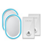 CACAZI New No Battery Need Wireless Doorbell 58 Chimes EU/US/UK Plug Self-Powered Waterproof Door bell Intelligent LED Ring Bell