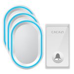 CACAZI New No Battery Need Wireless Doorbell 58 Chimes EU/US/UK Plug Self-Powered Waterproof Door bell Intelligent LED Ring Bell