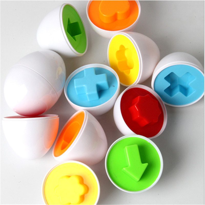 Puzzle œufs 3D éducatif, différentes formes, pour enfant, 6 pcs, jouet pour l'apprentissage des maths, méthode Montessori