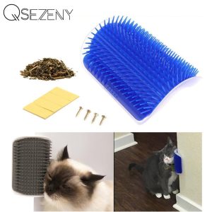 Pet Product For Cat Self Groomer Wall Brush Corner Cat Massage Self Groomer Comb Brush With Catnip Cat Rubs with a Tickling Comb