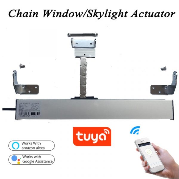 3 line AC220V Smart Wifi window opener Tuya Motorized Chain opener window Actuator Skylight casement Greenhouse Home automation