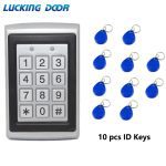 RFID Metal Access Control EM Card Reader Keypad 2000 Users 125KHz Card Reader Keypad Key Fobs Door Access band Wiegand 26