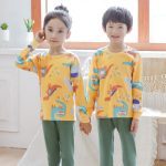 Ensemble de pyjamas en coton pour enfant, vêtement pour bébé, garçon et fille, hauts + pantalon avec manches longues, 2 pièces, tenue automnale