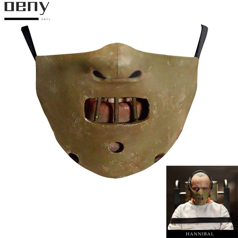 Le masque de Cosplay Hannibal Lecter Cannibal pour adultes, masque de sport de rue anti-poussière respirant lavable, Costume Horrible d'halloween