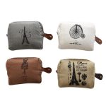 Vintage Classique Femmes Homme Toile Porte-Monnaie Portefeuille Zippé Petit Mini Sac Support De Pochette Rétro Argent Sacs Cadeau