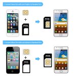 Adaptateur de carte Micro Nano SIM 4 en 1, Kit de connecteurs pour iPhone 6 7 plus 5s Huawei P8 lite P9 Xiaomi Note 4 Pro 3S Mi5