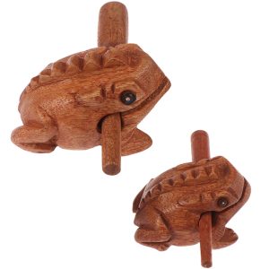 Jouet grenouille porte-bonheur en bois, clapets animaux, argent, Instrument Musical, à Percussion, cadeau pour enfants