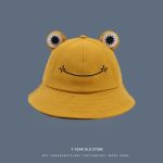 Chapeau de pêche en forme de grenouille pour femme, seau, à la mode, Parent-enfant, coréen, mignon, soleil, grands yeux