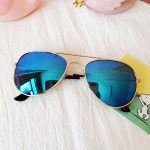 Lunettes de soleil classiques pour filles, verres miroir colorés, monture métallique, pour enfants, lunettes de voyage et de Shopping UV400, 2020