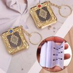 Mini pendentif islamique musulman, porte-clés pour arche du coran, livre en vrai papier, peut lire de petits bijoux religieux pour femmes, 1 pièce