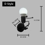 Iron Led Wall Lamp American Creative Wall Lights Metal Cartoon Robot Sconce Wall Light bedroom Children room Luminaire