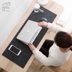 Grand tapis de souris pour ordinateur de bureau, de bureau, de Table, clavier, antidérapant, en feutre de laine, pour Gamer
