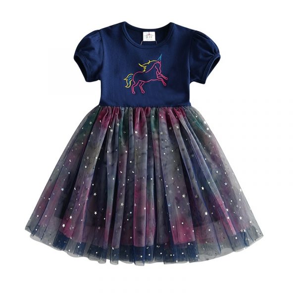 Robe de princesse pour spectacle pour petite fille et adolescente, style tutu pour bal d'école, anniversaire et fête, vêtement décontracté pour enfant