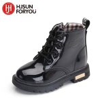 Chaussures de marque imperméables en simili-cuir pour filles et garçons,bottines de neige à la mode pour enfants, style bottes en caoutchouc Martin, nouveauté, hiver 2021,