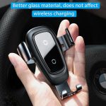 Baseus car phone holder 10w qi wireless charger for iPhone X Samsung S10 S9 S8 phone holder car phone power charger in air vent