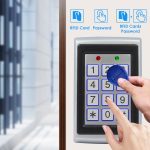 RFID Metal Access Control EM Card Reader Keypad 2000 Users 125KHz Card Reader Keypad Key Fobs Door Access band Wiegand 26