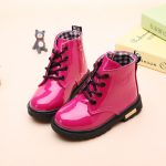 Chaussures de marque imperméables en simili-cuir pour filles et garçons,bottines de neige à la mode pour enfants, style bottes en caoutchouc Martin, nouveauté, hiver 2021,