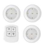 LED Dimmable Under Cabinet night Light Battery Operated Puck Lighting Closets Lights with Remote Control for Wardrobe kitchen