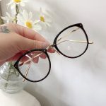 Lunettes optiques rondes surdimensionnées pour femmes et hommes, montures métalliques, verres clairs
