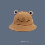 Chapeau de pêche en forme de grenouille pour femme, seau, à la mode, Parent-enfant, coréen, mignon, soleil, grands yeux