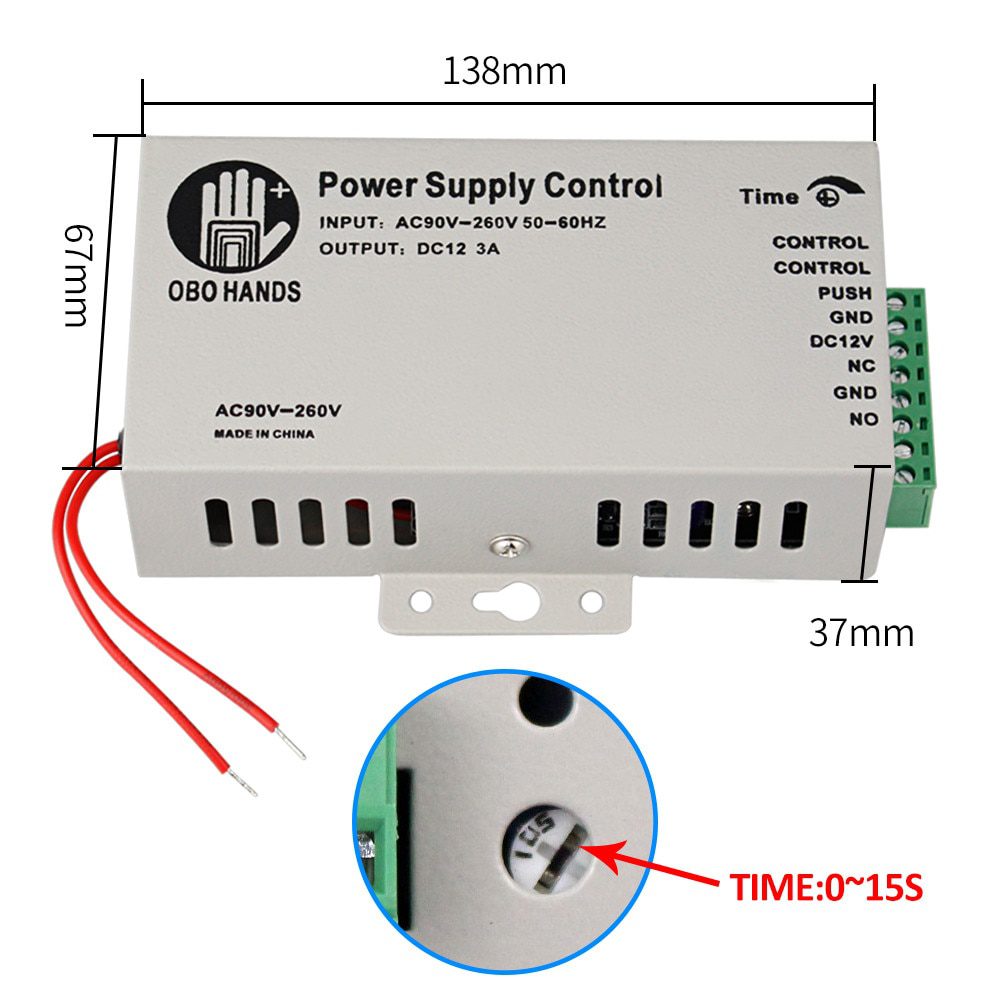 IP68 Waterproof Door Access Control System Biometrics RFID Keypad + Power Supply + 180KG Electric Magnetic Strike Locks for Home