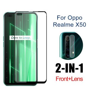 2-in-1 Front + Lens Tempered Glass For Oppo Realme X50 Pro Screen Protector Camera Lens Glass Film On Real Me X 50 50Pro X50Pro