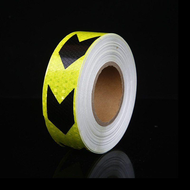 5cm*3m Car Safety Mark Warning Tape Reflective Strip Arrow Lattice Stickers For Bicycle Car Exterior Decoration Accessories