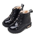Bottes Martin imperméables en cuir PU pour enfant fille,nouvelle collection de chaussures d'hiver tailles 21 à 37,
