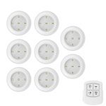 LED Dimmable Under Cabinet night Light Battery Operated Puck Lighting Closets Lights with Remote Control for Wardrobe kitchen