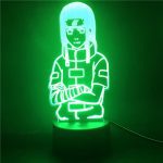 Naruto Anime LED Veilleuse pour Chambre D'enfants Hyuga Neji Figure 3D Lampe Veilleuse pour Enfants Lampe de Bureau Colorée Cadeaux De Noël
