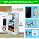 IP68 Waterproof Door Access Control System Kit RFID Keypad + Power Supply + 180KG Electric Magnetic Strike Door Locks for Home