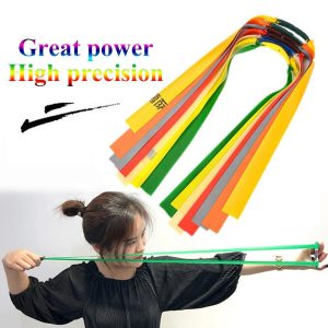 10Pcs Thickness 0.65mm-1.0mm Outdoor Slingshot Powerful Elastic Flat Rubber Band Hunting Sports Catapult Rubber Tubing