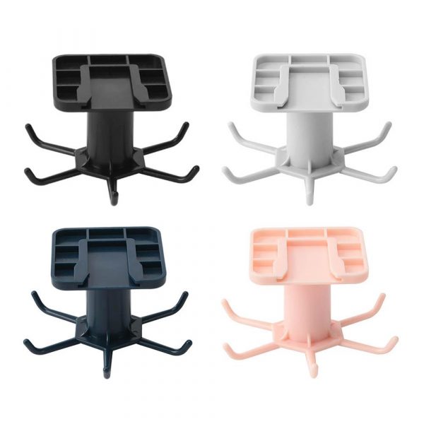 360 Degrees Rotated Kitchen Hooks Self Adhesive 6 Hooks Home Wall Door Hook Handbag Clothes Ties Bag Hanger Hanging Rack