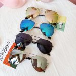 Lunettes de soleil classiques pour filles, verres miroir colorés, monture métallique, pour enfants, lunettes de voyage et de Shopping UV400, 2020