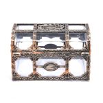 Conteneur d'argent en plastique boîte de rangement jouets Pirate Transparent Anime jouets pour enfants Pirate cristal gemme boîte au trésor jouets figurines