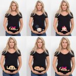 T-shirt à manches courtes avec imprimé de dessin animé pour femme enceinte,haut de maternité de grande taille, collection été, offre spéciale,