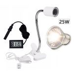 UVA+UVB 3.0 Reptile lamp Set with Clip-on Bulb Lamp Holder and Thermometer Hygrometer Turtle Tortoises Basking Heating Lamp Kit