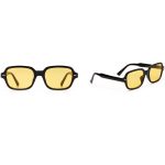 OEC CPO – lunettes de soleil carrées pour hommes et femmes, mode unisexe, petite monture jaune, rétro, à rivets, UV400 O403