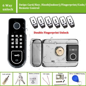 Remote Control Lock Keyless Door Lock Hide Key Digital Keypad Door Lock Fingerprint Lock Easy install English Voice Guide