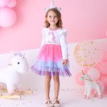 DXTON – Robe d’hiver pour fille, à manches longues, en coton, pour enfants de 2-8 ans, nouvelle collection 2018