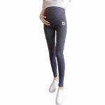 Legging de grossesse doux et minces pour femme enceinte,pantalon slim de maternité à taille ajustable,