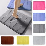 Tapis de bain de maison en molleton de corail, tapis de salle de bain à Absorption d'eau, antidérapant, mousse à mémoire de forme, absorbant, lavable, tapis de sol de toilette