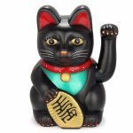 Décoration de chat Feng Shui, noir, 5 pouces/12.5cm, chat, Fortune, ondulé
