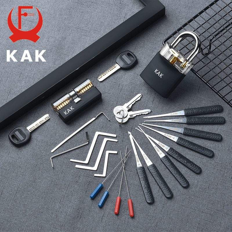 KAK-Transparent-Visible-Pick-Cutaway-Practice-Padlock-Lock-With-Broken-Key-Removing-Hook-Kit-Extractor-Set-Locksmith-Wrench-Tool KAK Transparent Visible Pick Cutaway Practice Padlock Lock With Broken Key Removing Hook Kit Extractor Set Locksmith Wrench Tool